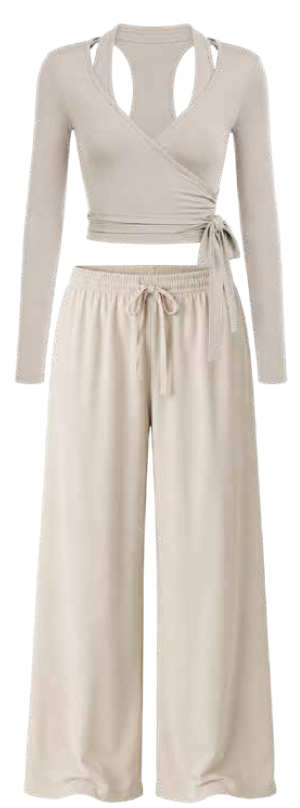 Conjunto Palazzo con Bolsillo y Top